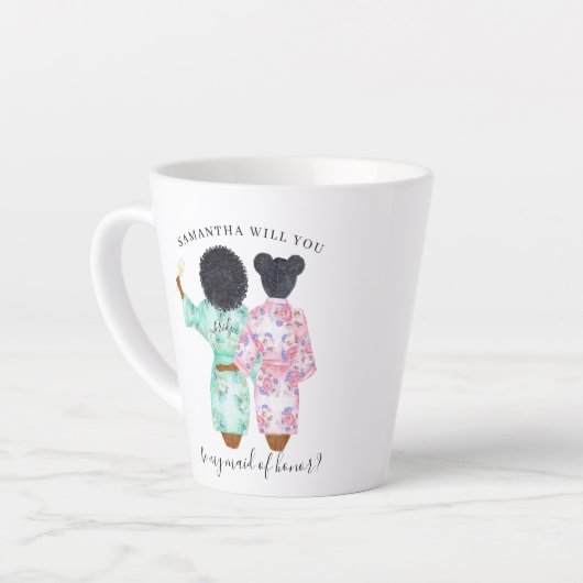 私のメイド・オブ・オーナー(花嫁付き添い人)案 カフェラテマグ (左アングル)