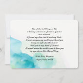 私のメイド・オブ・オーナー（花嫁付き添い人）?水モダン色 招待状 (裏面)