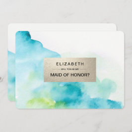私のメイド・オブ・オーナー（花嫁付き添い人）?水モダン色 招待状