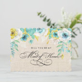 私のメイド・オブ・オーナー（花嫁付き添い人）?水彩フローラ 招待状 (スタンド正面)