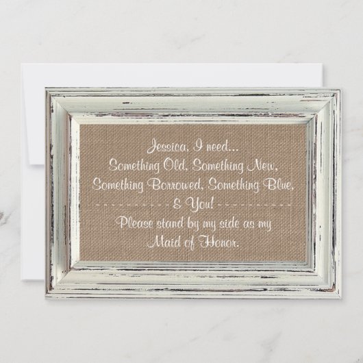 私のメイド・オブ・オーナー(花嫁付き添い人)?白素朴枠 招待状 (裏面)