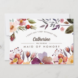 私のメイド・オブ・オーナー（花嫁付き添い人）?秋素朴の花 招待状