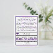 私のメイド・オブ・オーナー(花嫁付き添い人)?紫/黒詩V2 招待状 (スタンド正面)