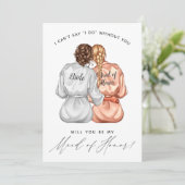 私のメイド・オブ・オーナー(花嫁付き添い人)?絹の着物を着た女の子 招待状 (スタンド正面)