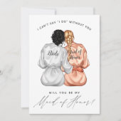 私のメイド・オブ・オーナー（花嫁付き添い人）?絹の着物を着た女の子 招待状 (正面)