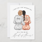 私のメイド・オブ・オーナー（花嫁付き添い人）?絹の着物を着た女の子 招待状 (正面)