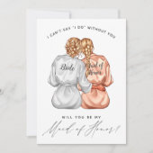 私のメイド・オブ・オーナー（花嫁付き添い人）?絹の着物を着た女の子 招待状 (正面)