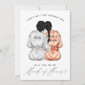 私のメイド・オブ・オーナー（花嫁付き添い人）?絹の着物を着た女の子 招待状 (正面)