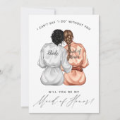 私のメイド・オブ・オーナー（花嫁付き添い人）?絹の着物を着た女の子 招待状 (正面)