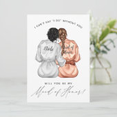 私のメイド・オブ・オーナー（花嫁付き添い人）?絹の着物を着た女の子 招待状 (スタンド正面)