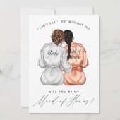 私のメイド・オブ・オーナー（花嫁付き添い人）?絹の着物を着た女の子 招待状 (正面)