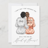 私のメイド・オブ・オーナー（花嫁付き添い人）?絹の着物を着た女の子 招待状 (正面)