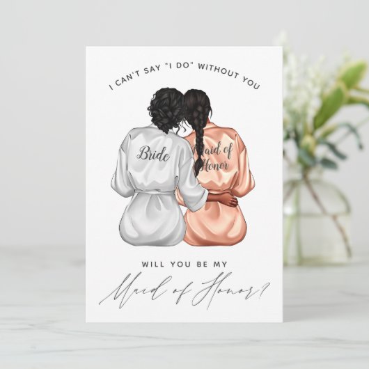 私のメイド・オブ・オーナー（花嫁付き添い人）?絹の着物を着た女の子 招待状 (スタンド正面)