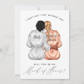 私のメイド・オブ・オーナー（花嫁付き添い人）?絹の着物を着た女の子 招待状 (正面)