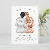 私のメイド・オブ・オーナー（花嫁付き添い人）?絹の着物を着た女の子 招待状 (スタンド正面)