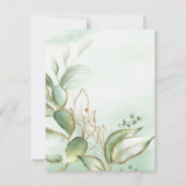 私のメイド・オブ・オーナー(花嫁付き添い人) | 緑の金ゴールド 招待状 (裏面)