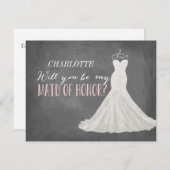 私のメイド・オブ・オーナー（花嫁付き添い人） |花嫁メイド 招待状 (正面/裏面)