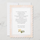 私のメイド・オブ・オーナー（花嫁付き添い人）?赤面ピンクペオニー 招待状 (裏面)