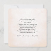 私のメイド・オブ・オーナー（花嫁付き添い人）?赤面ピンクペオニー 招待状 (裏面)