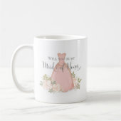 私のメイド・オブ・オーナー（花嫁付き添い人）赤面ピンク コーヒーマグカップ (左)