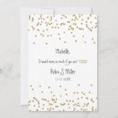 私のメイド・オブ・オーナー(花嫁付き添い人)?金ゴールド紙吹雪 招待状 (裏面)