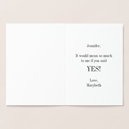 私のメイド・オブ・オーナー（花嫁付き添い人）金箔カードは？ 箔カード (内部)