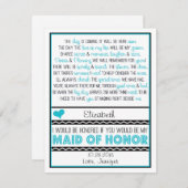 私のメイド・オブ・オーナー(花嫁付き添い人)?青/黒の詩V2 招待状 (正面/裏面)