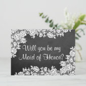 私のメイド・オブ・オーナー（花嫁付き添い人）?黒板とレース 招待状 (スタンド正面)