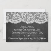 私のメイド・オブ・オーナー(花嫁付き添い人)?黒板とレース 招待状 (裏面)