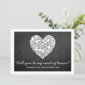 私のメイド・オブ・オーナー（花嫁付き添い人）?黒板ハート 招待状 (スタンド正面)