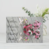 私のメイド・オブ・オーナー（花嫁付き添い人）5' x 7"の招待状 招待状 (スタンド正面)