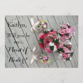 私のメイド・オブ・オーナー(花嫁付き添い人)5' x 7"の招待状 招待状
