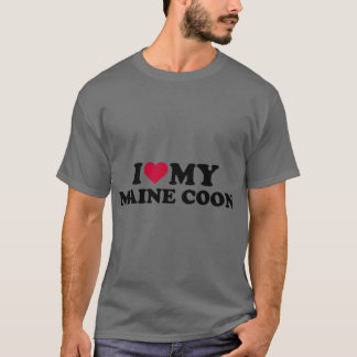 私のメインクーンの猫の男の子友達が大好き Tシャツ