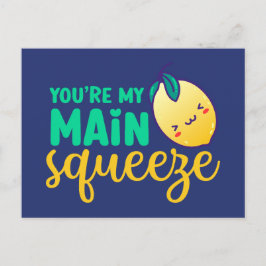 私のメインスクイズキュートおもしろいレモンバレンタインデー ポストカード
