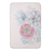 私のメキシコのパステルピンクの多肉植物の庭 バスマット (正面縦)