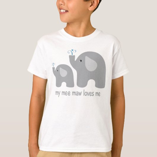 私のメーモーは私を愛している – Elephant 子供へ Shirt Tシャツ (正面)