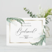 私のモダンつばにエレガントはトロピカル葉ながいる 招待状 (スタンド正面)