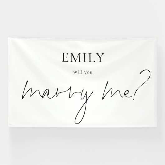 私のモダンサプライズの企画書のサインと結婚してくれないか 横断幕 (横)