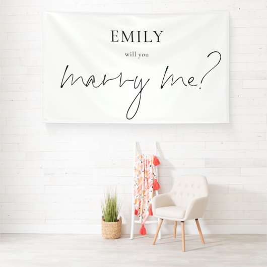 私のモダンサプライズの企画書のサインと結婚してくれないか 横断幕 (インサイチュ)