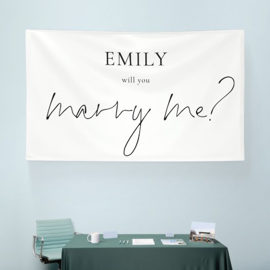私のモダンサプライズの企画書のサインと結婚してくれないか 横断幕 (トレードショー)