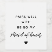 私のモダンメイド・オブ・オーナー（花嫁付き添い人）と相性が良い ワインラベル (シングルラベル)