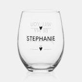 私のモダンルームメイドのプロポーズ結婚か ステムなしワイングラス (裏面)