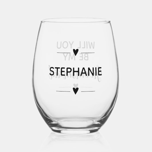 私のモダンルームメイドのプロポーズ結婚か ステムなしワイングラス (裏面)