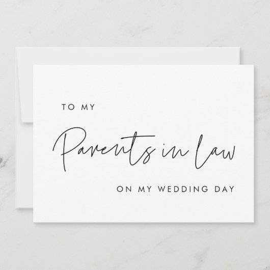 私のモダン両親に結婚式の日札を渡す 招待状 (正面)