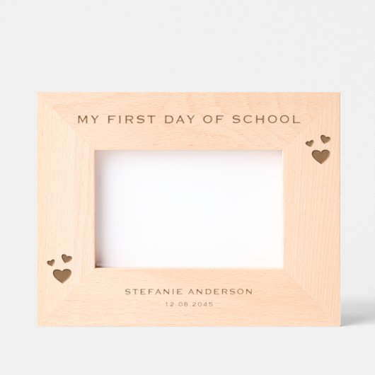 私のモダン学校の初日のミニマル主義者 レーザー彫刻フレーム (正面)