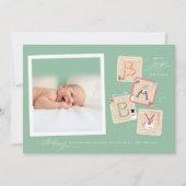 私のモダン最初のメリークリスマスフォトベビー誕生 シーズンカード (正面)