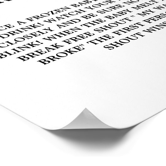 私のモダン水はベビー赤ちゃんシャワーのゲームサインを壊した ポスター (角)