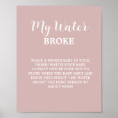 私のモダン水はベビー赤ちゃんシャワーのゲームサインを壊した ポスター (正面)