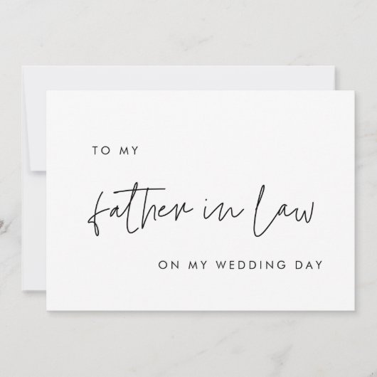 私のモダン結婚式のデイカードで義理の父に 招待状 (正面)