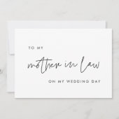 私のモダン結婚式のデイカードの義理の母に 招待状 (正面)